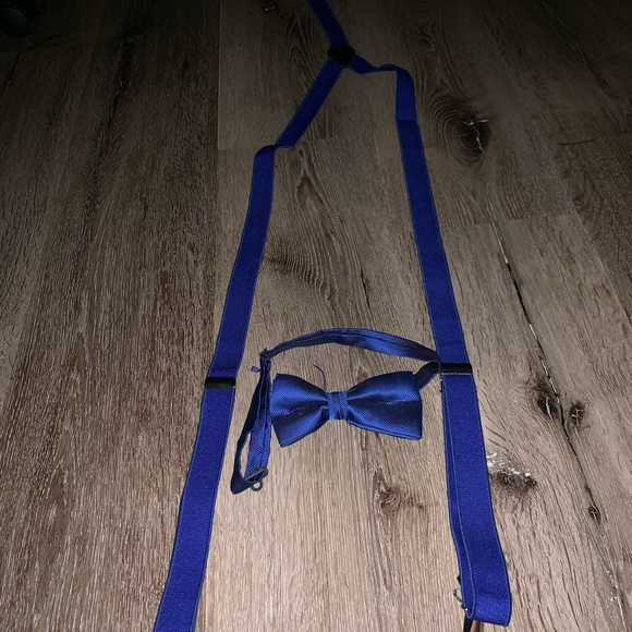 matching dark blue suspenders and bow tie - Picture 1 of 2